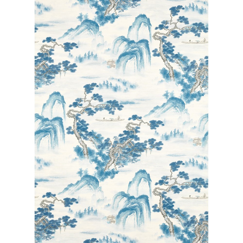 Floating Mountains Wallpaper 312984 by Zoffany in Indigo